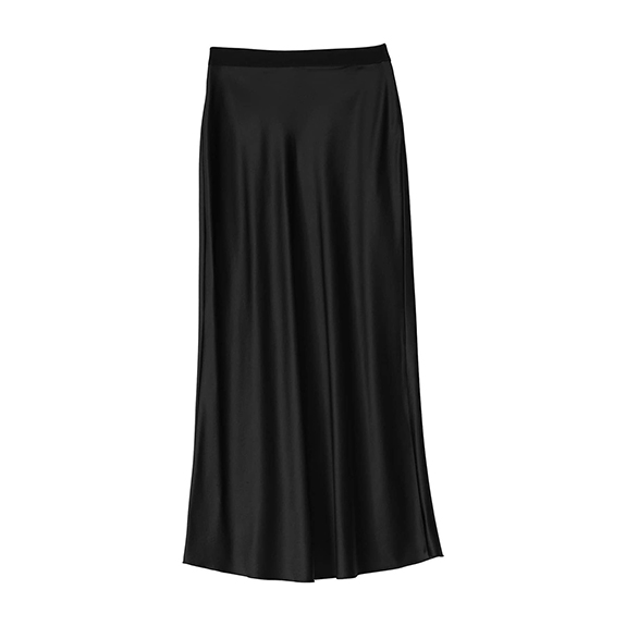 Hana Satin Skirt Black