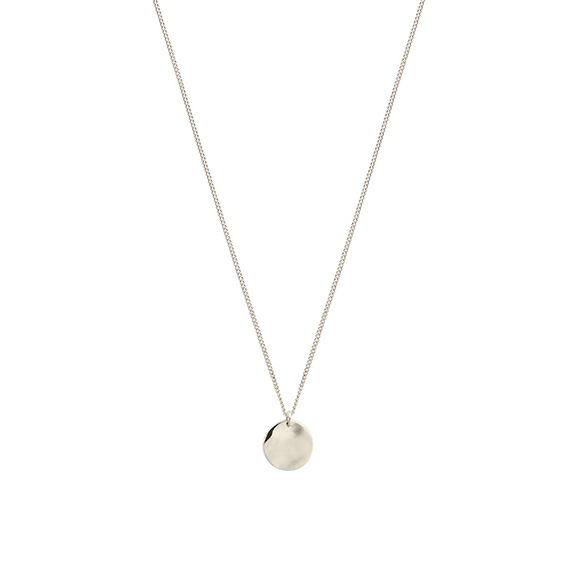 Minimalistica Hammered Circle Necklace Silver
