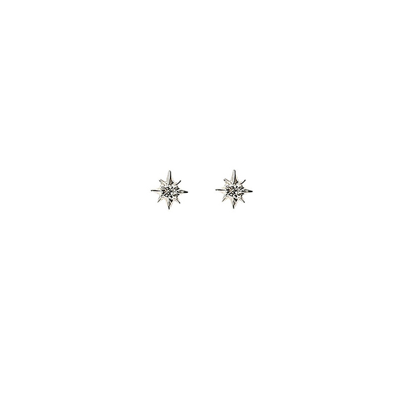 North Star Stud Earrings Silver