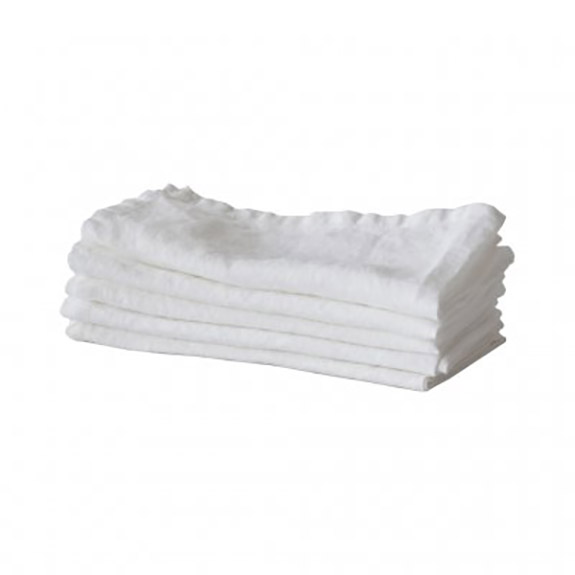 Kitchen towel linen - bleached white