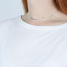 Herringbone Choker Necklace Silver - bild 2
