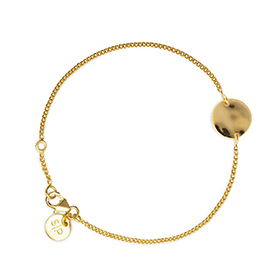 Minimalistica Hammered Circle Bracelet Gold - bild 1