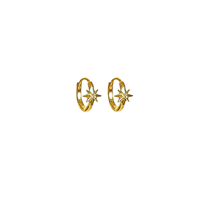 North Star Hoop Earrings Gold - bild 1