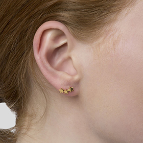 Snap Earrings Triple Star Plain Gold - bild 2