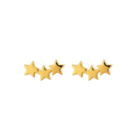 Snap Earrings Triple Star Plain Gold - bild 1